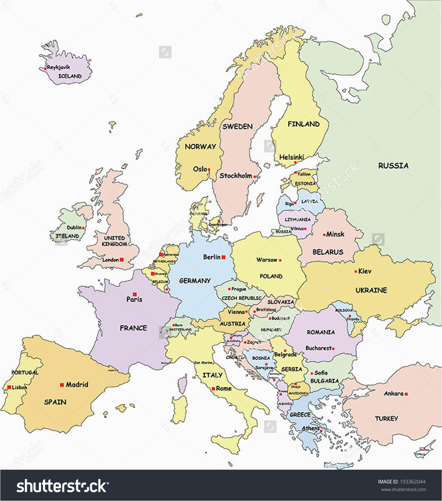 Northern Europe Map Countries And Capitals