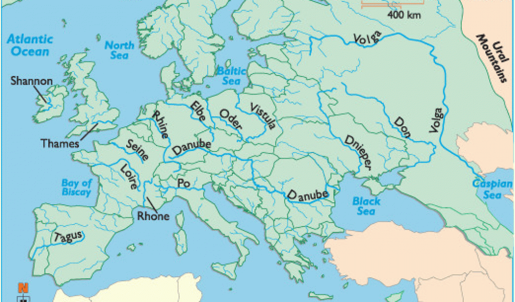 Physical Map Of Northern Europe European Rivers Rivers Of Europe Map Of