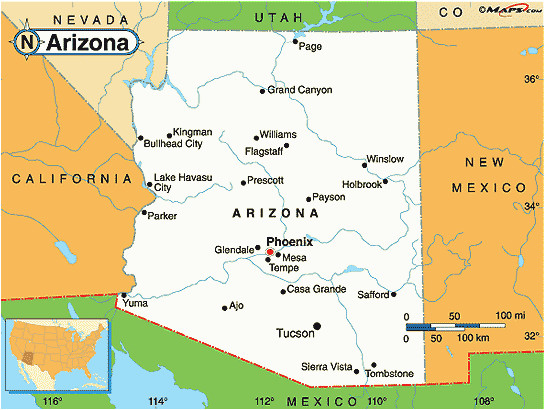 map of arizona cities maps