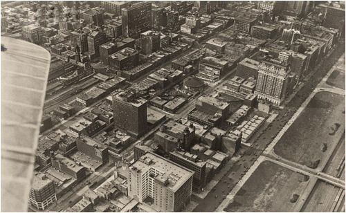 an early aerial view of michigan ave and grant park 1919 chicago