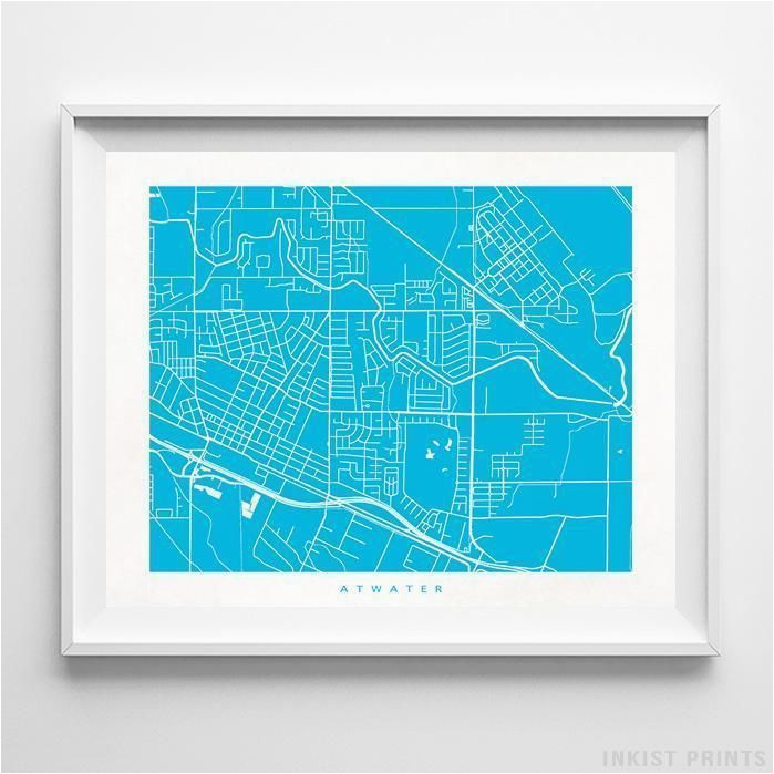 atwater california street map print in 2018 usa street map wall