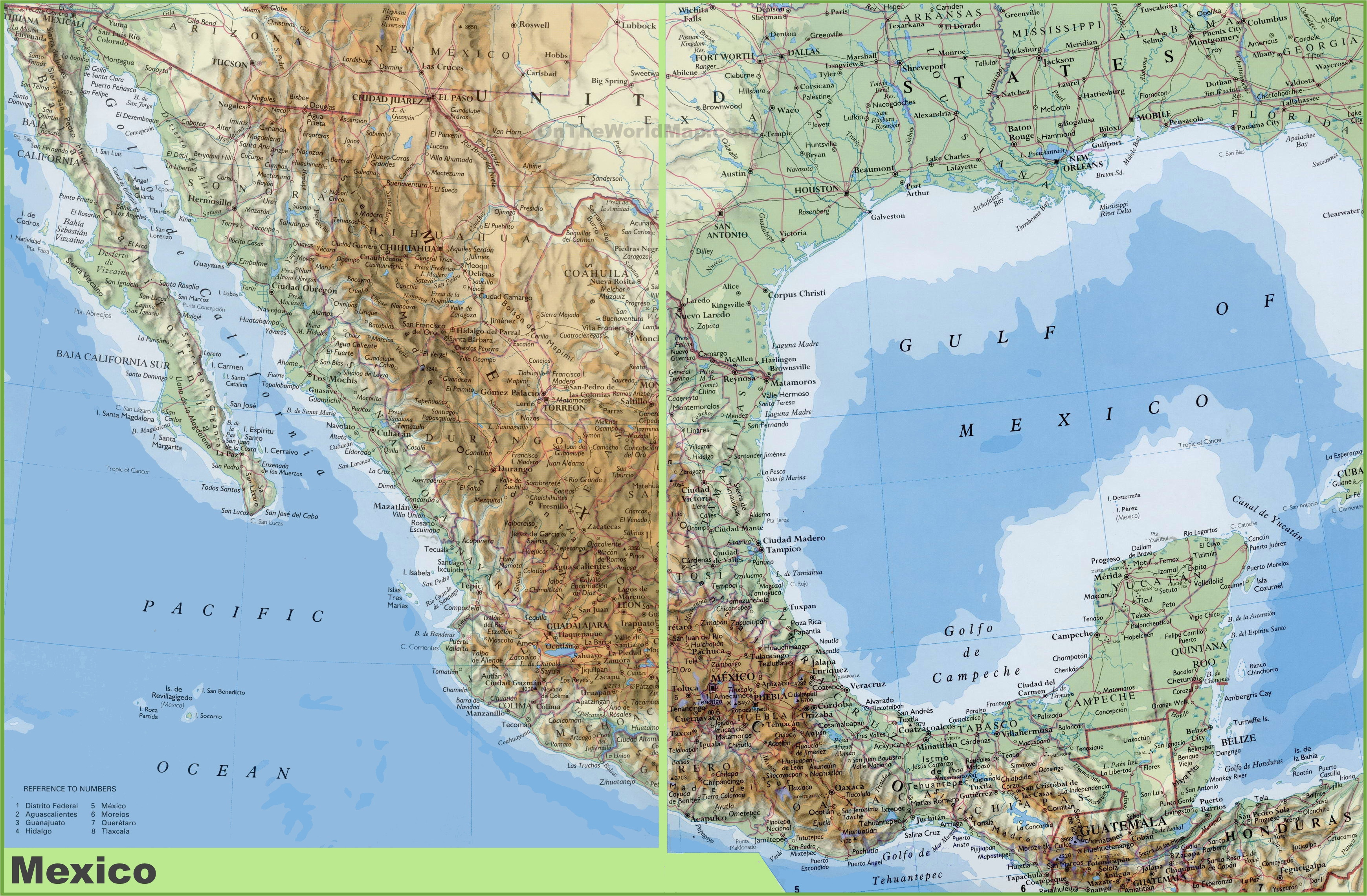 map baja california mexico outline detailed physical map mexico