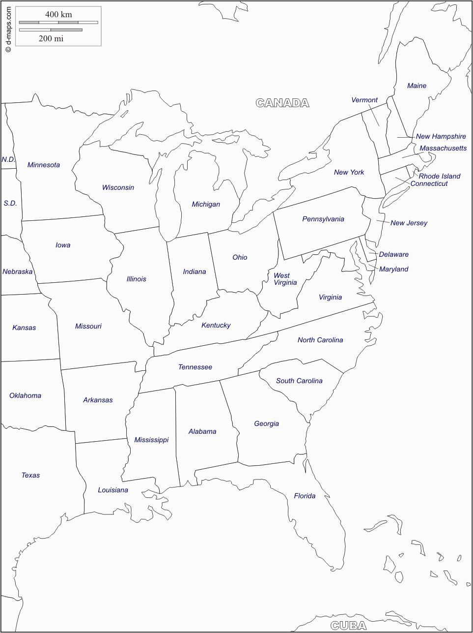 east coast of the united states free map free blank map free
