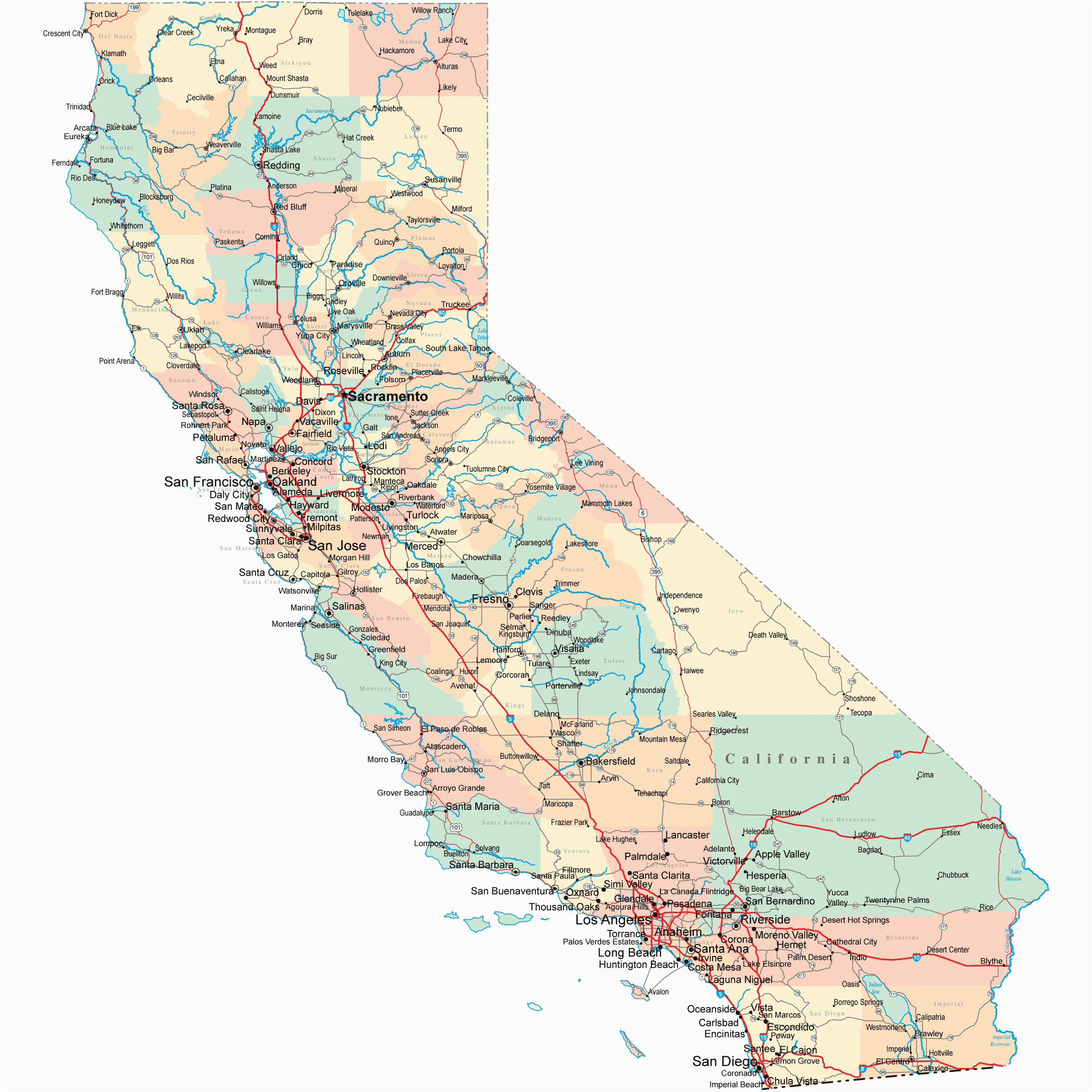 pictures of california map free printable california map image free