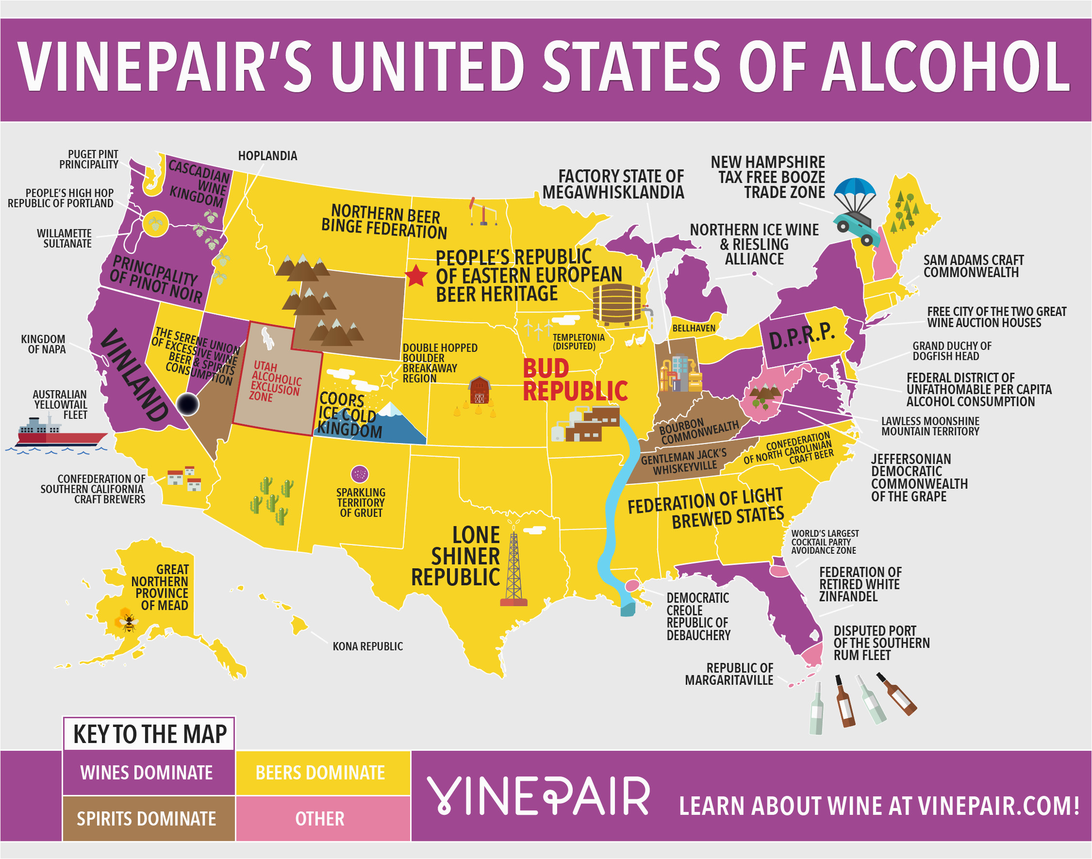 map the united states of alcohol infographics alcohol drinks wine