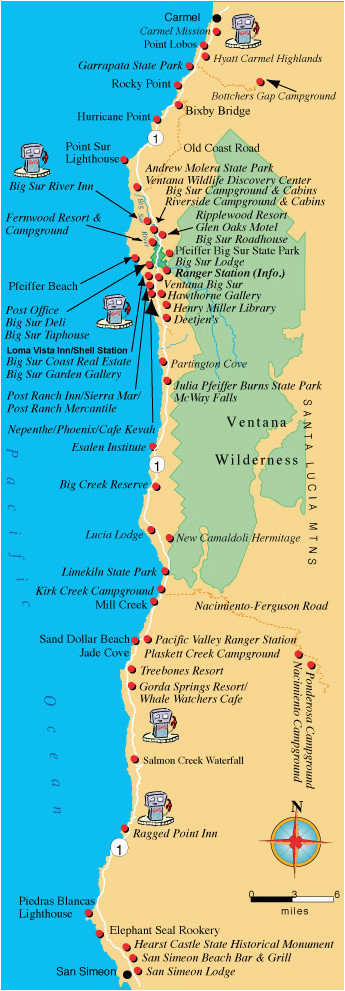 maps directions and transportation to big sur california