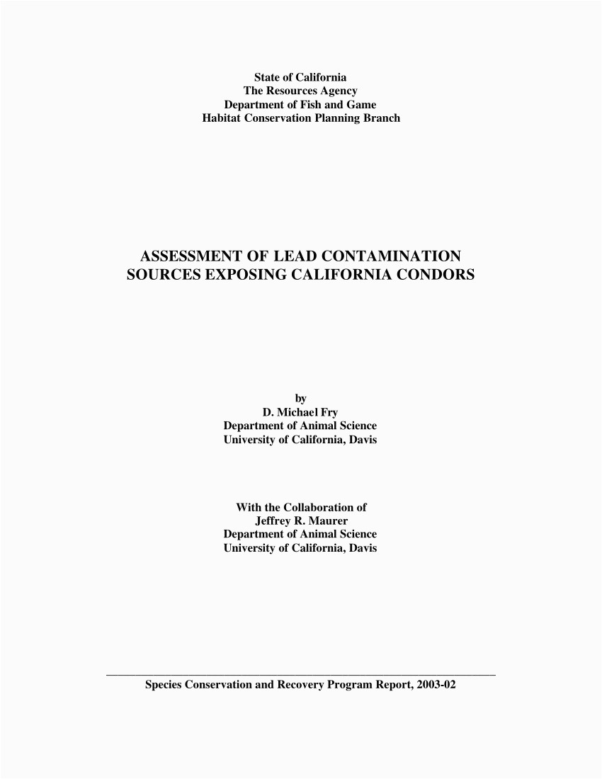 pdf assessment of lead contamination sources exposing california