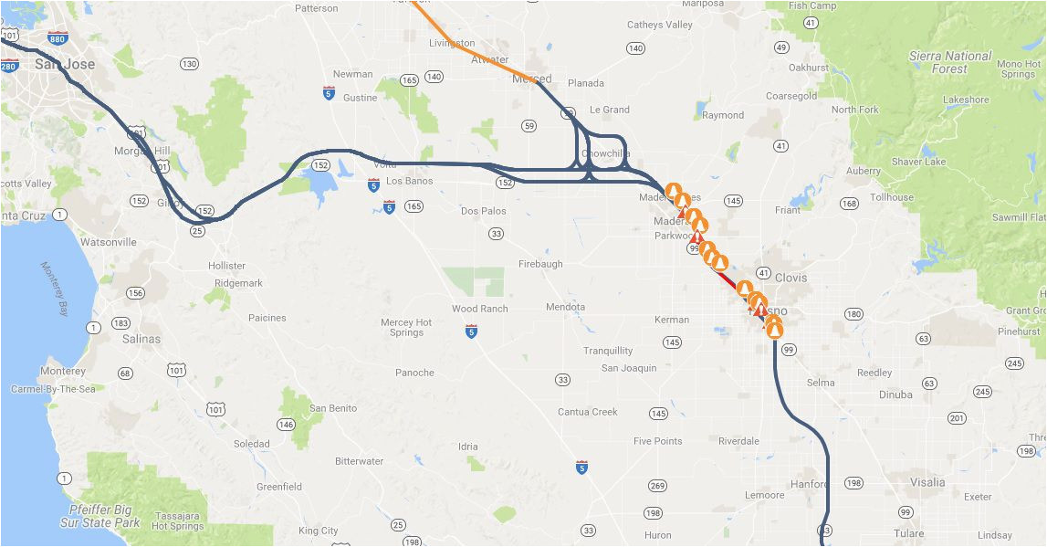 map shows high speed rail s sluggish progress curbed sf