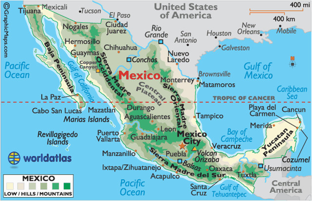 mexico maps mexico map of mexico landforms of mexico