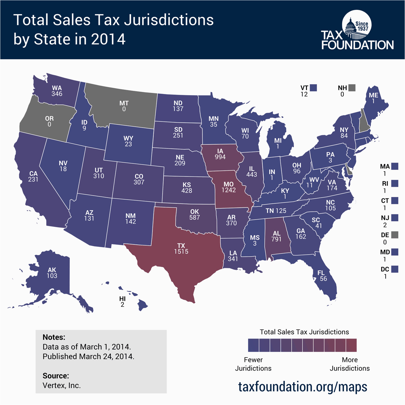 state sales tax jurisdictions approach 10 000 tax foundation
