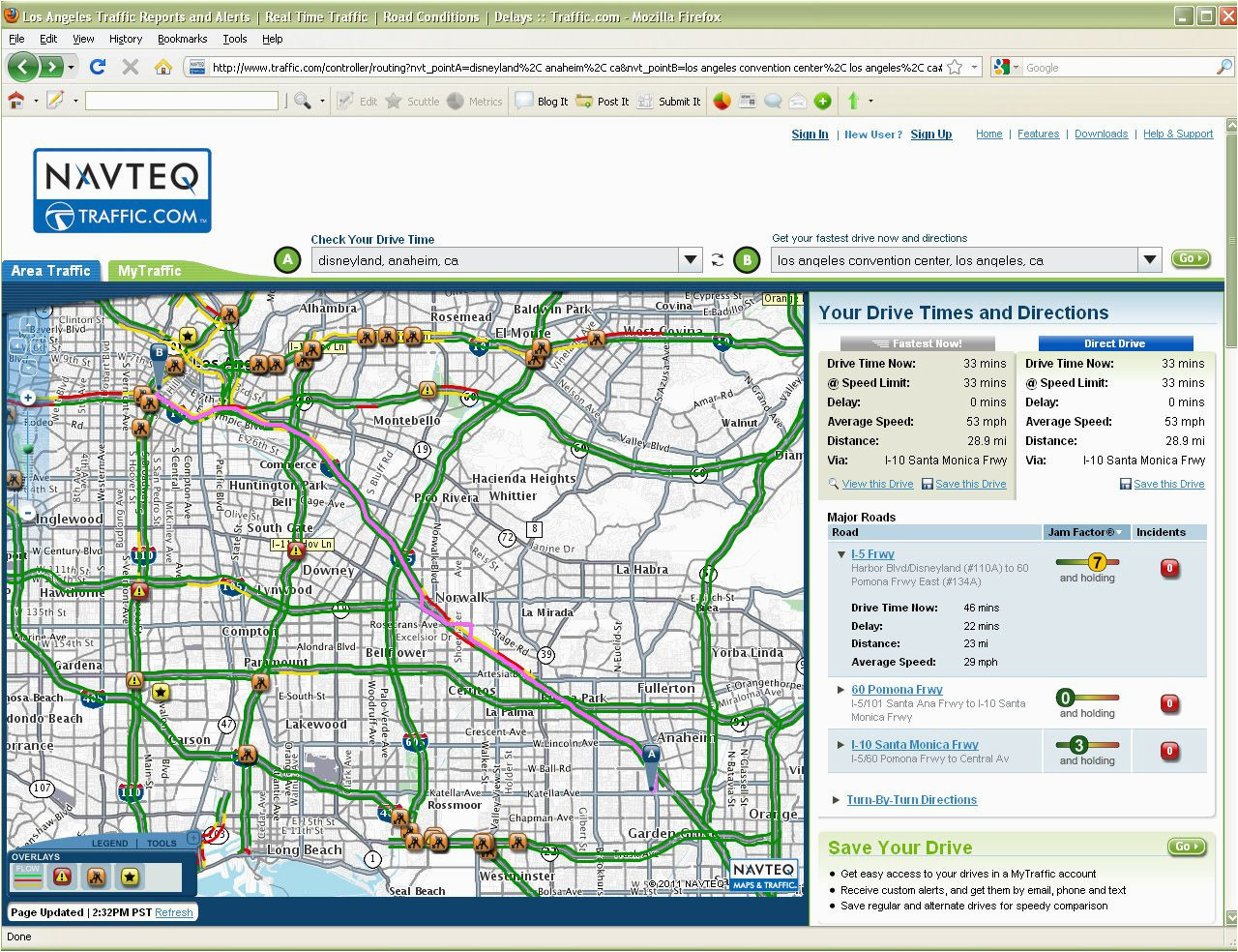 best los angeles traffic maps and directions