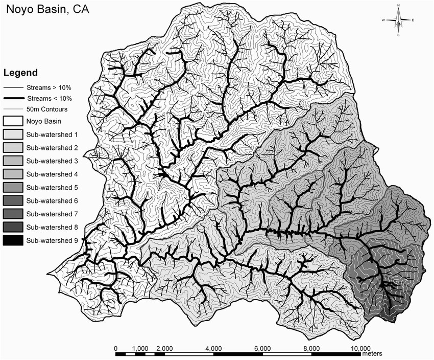 map of the upper noyo river basin mendocino county northern
