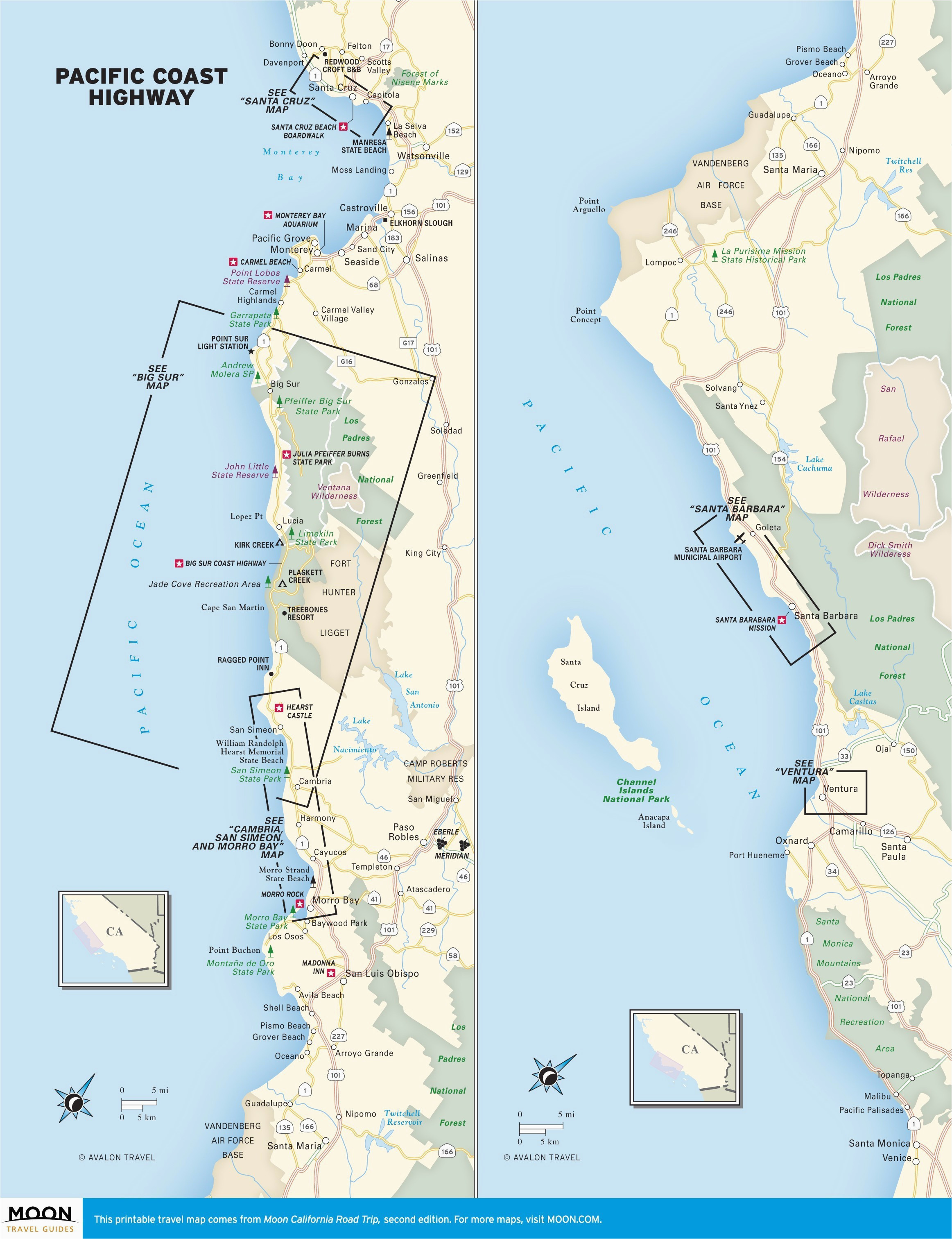 map northern california coastal cities ettcarworld 2018 cambria
