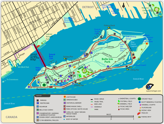 map of belle isle park in detroit mi michigan belle isle