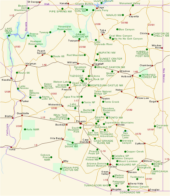map of arizona
