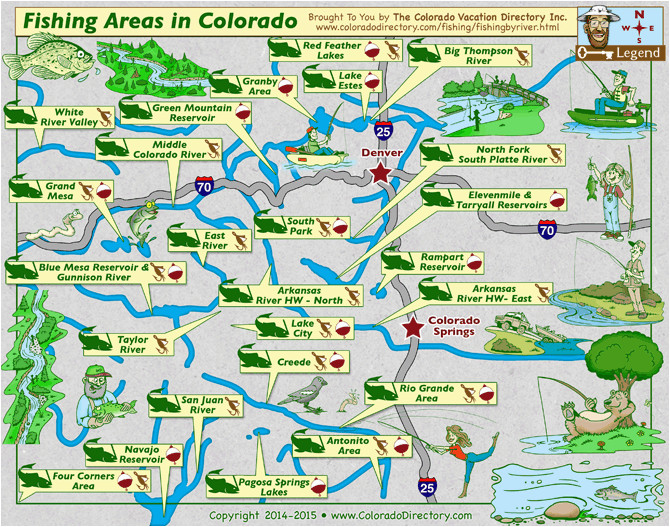 colorado map of fishing in rivers lakes streams reservoirs