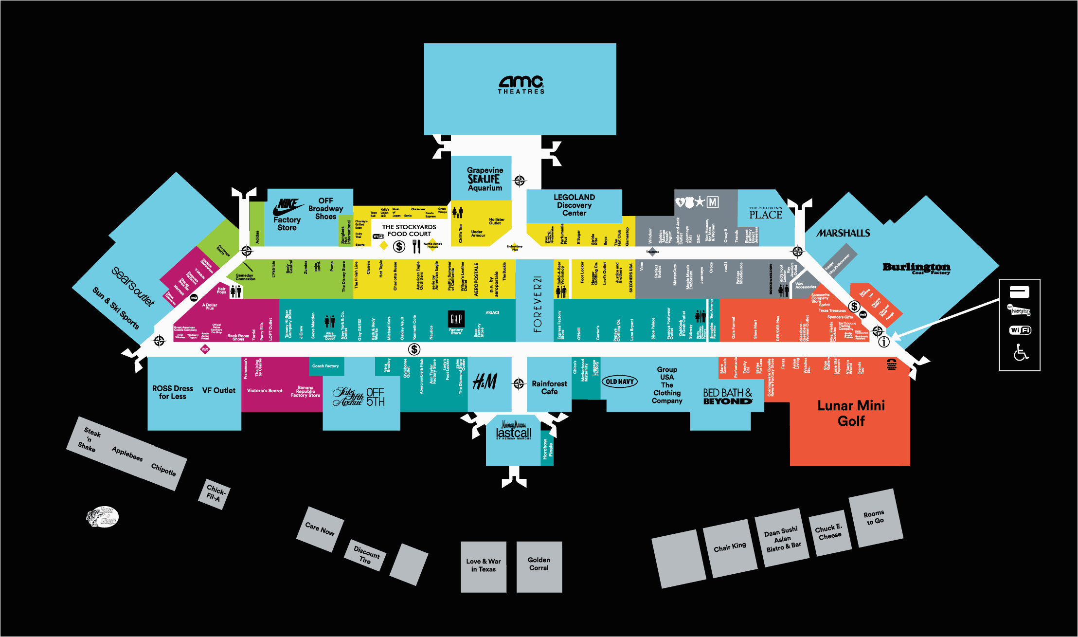 Grapevine Mills Mall Map | Map Of The World