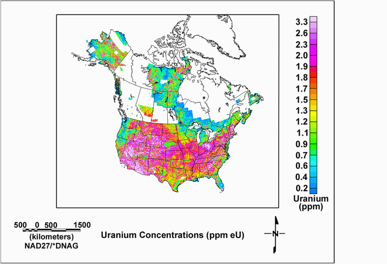 map of natural radioactivity