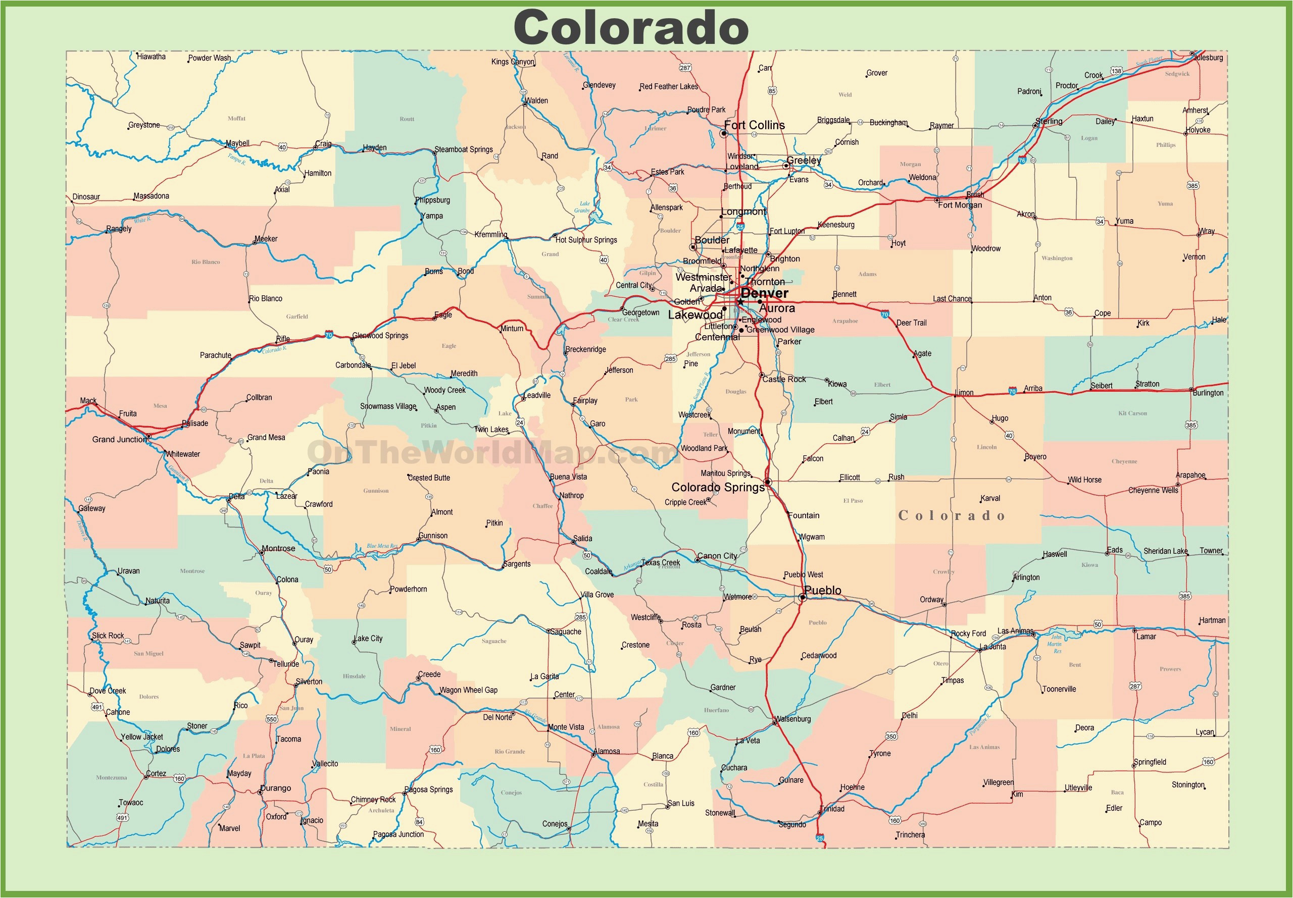 colorado lakes map maps directions