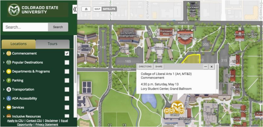 top colorado state university map galleries printable map new
