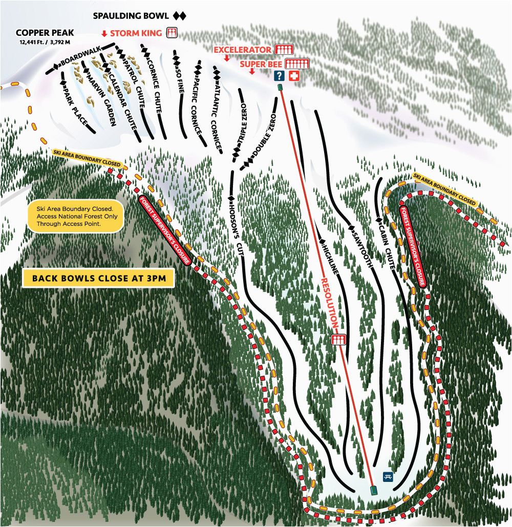 copper winter trail map