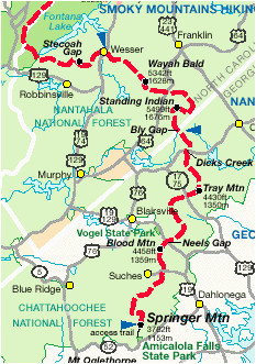 georgia mountains map luxury appalachian trail planner website