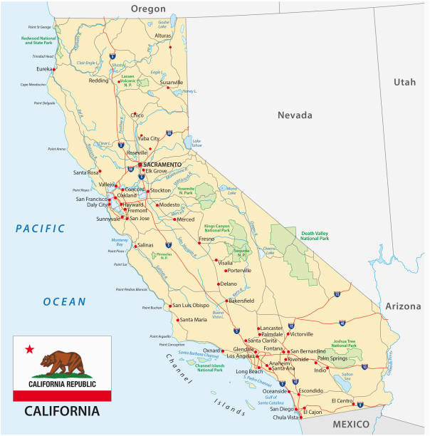 royalty free california map clip art vector images illustrations