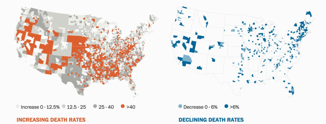 trump s election map also maps despair deaths from opioid