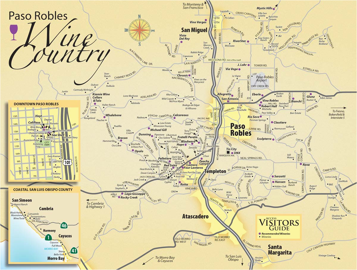 paso robles wine tasting map paso robles daily news