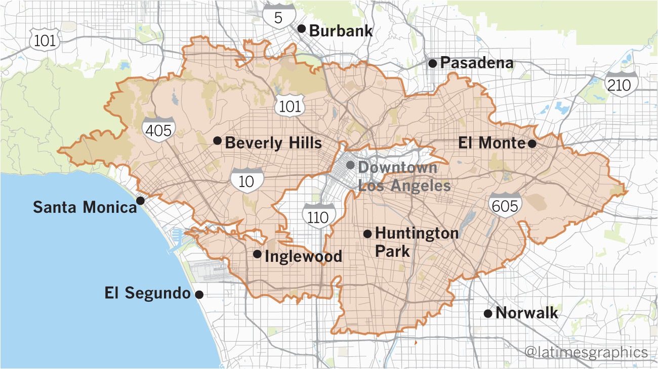 El Segundo California Map Maps Show Thomas Fire Is Larger Than Many U S Cities Los Angeles Of El Segundo California Map 1 
