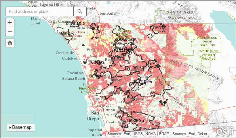 wildfire hazard map ready san diego