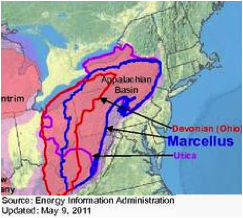 Fracking In Ohio Map Map Showing Newly Tapped Upper Devonian Shale A Layer A Few Hundred