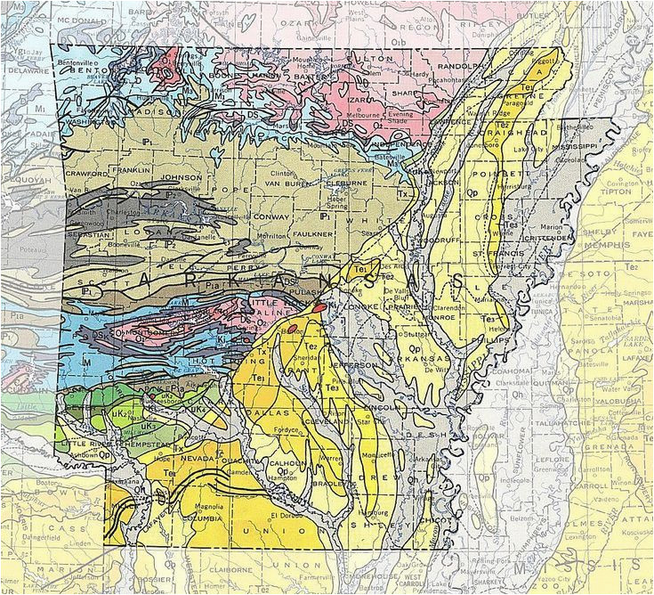 geologic maps of the 50 united states fifty nifty arkansas
