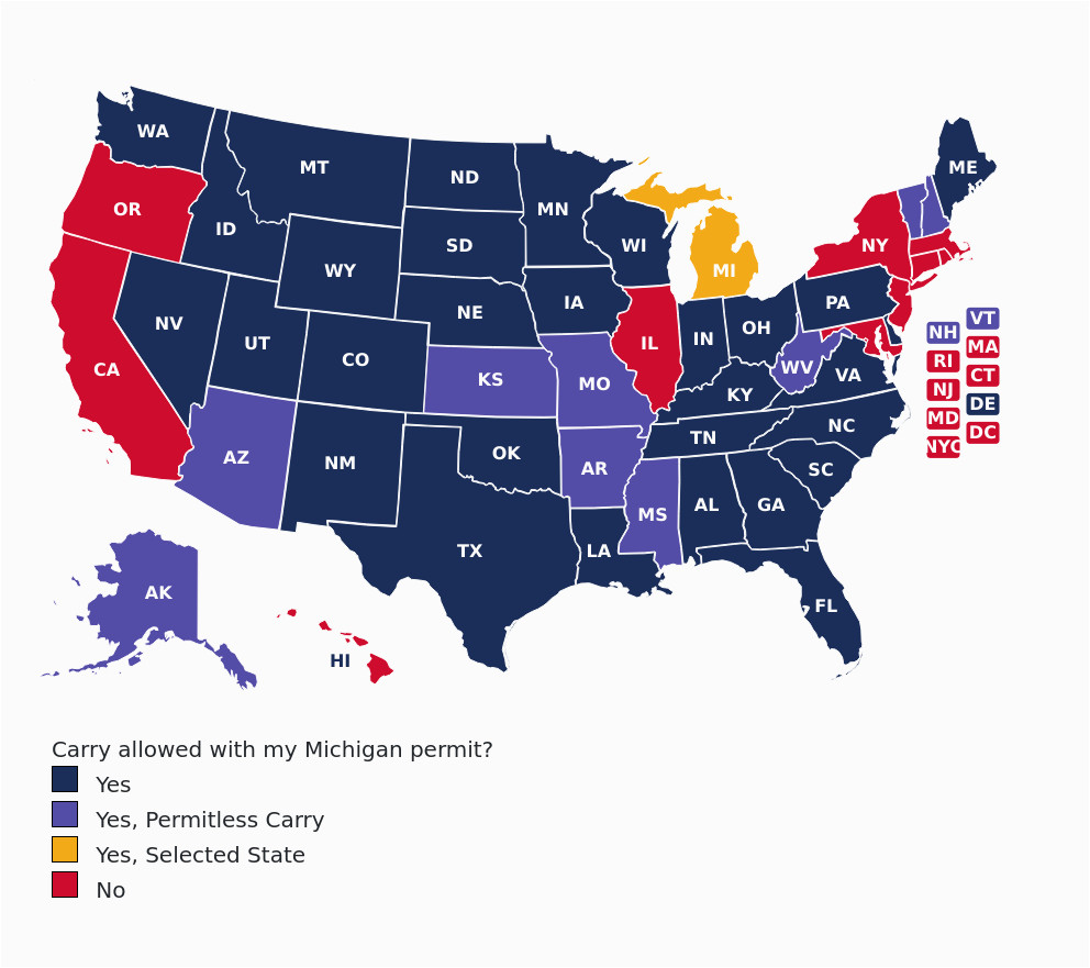 michigan concealed carry gun laws uscca ccw reciprocity map last