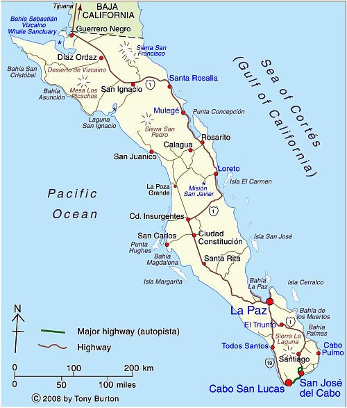 Baja California Peninsula Map