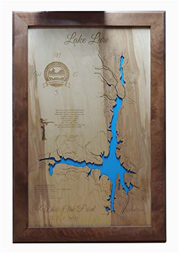 amazon com lake lure north carolina framed wood map wall hanging