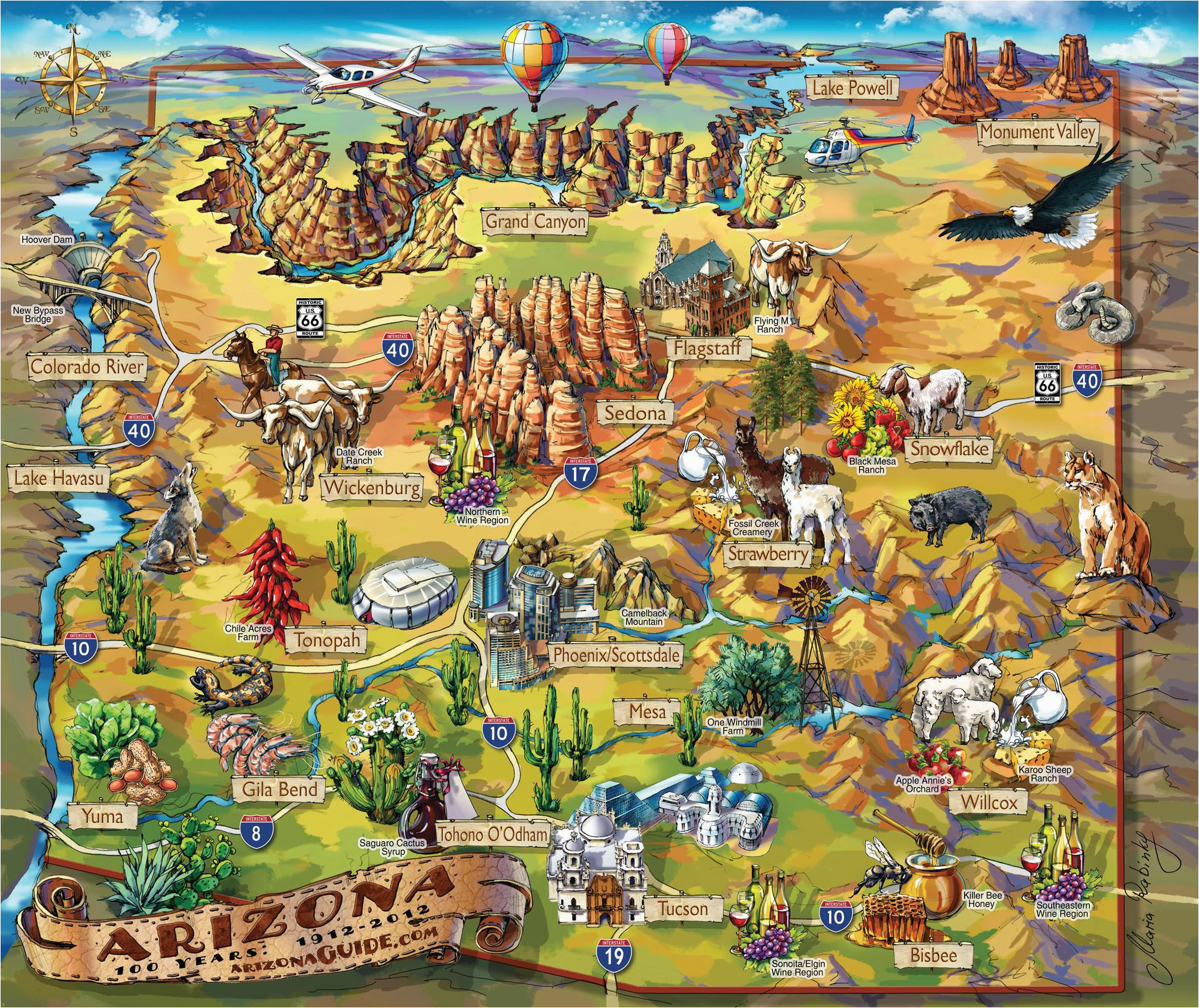 illustrated arizona map tristan s hideout a o arizona arizona