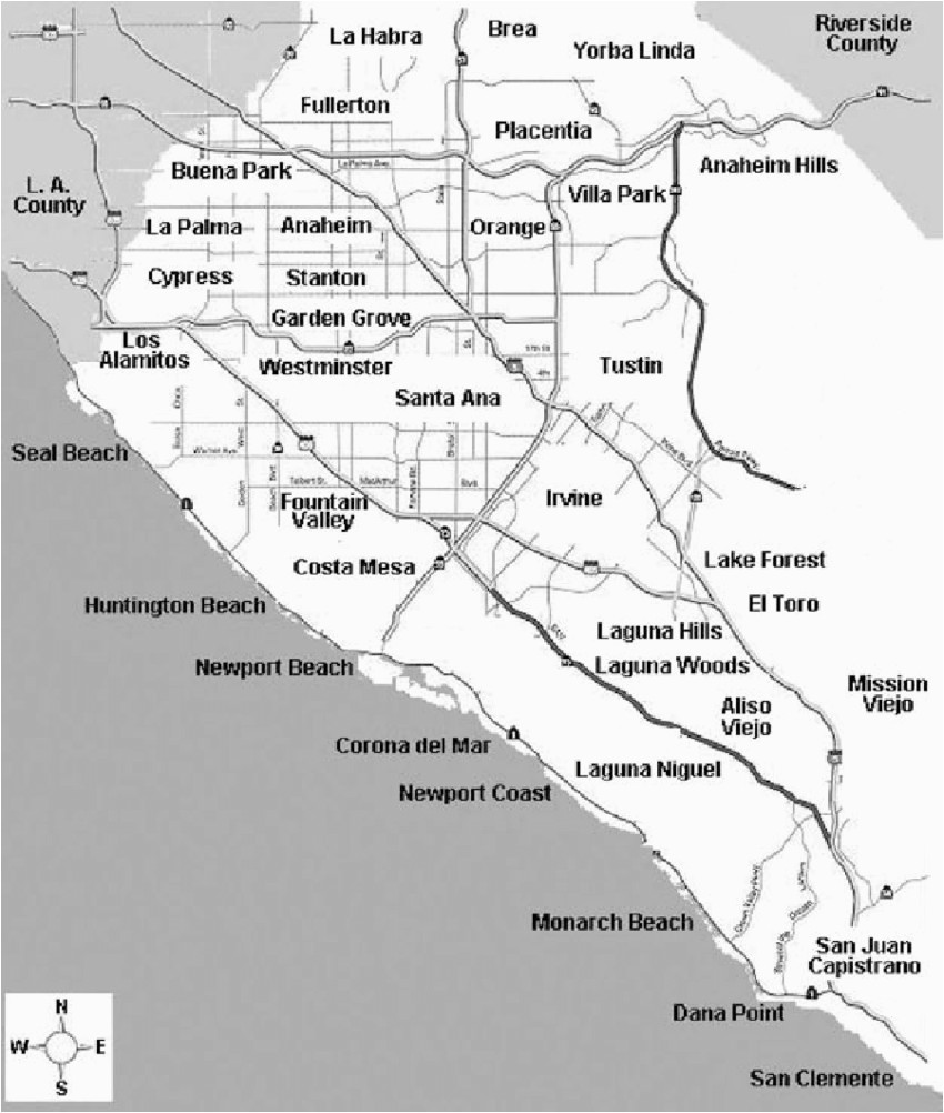 map of orange county cities source county of orange california