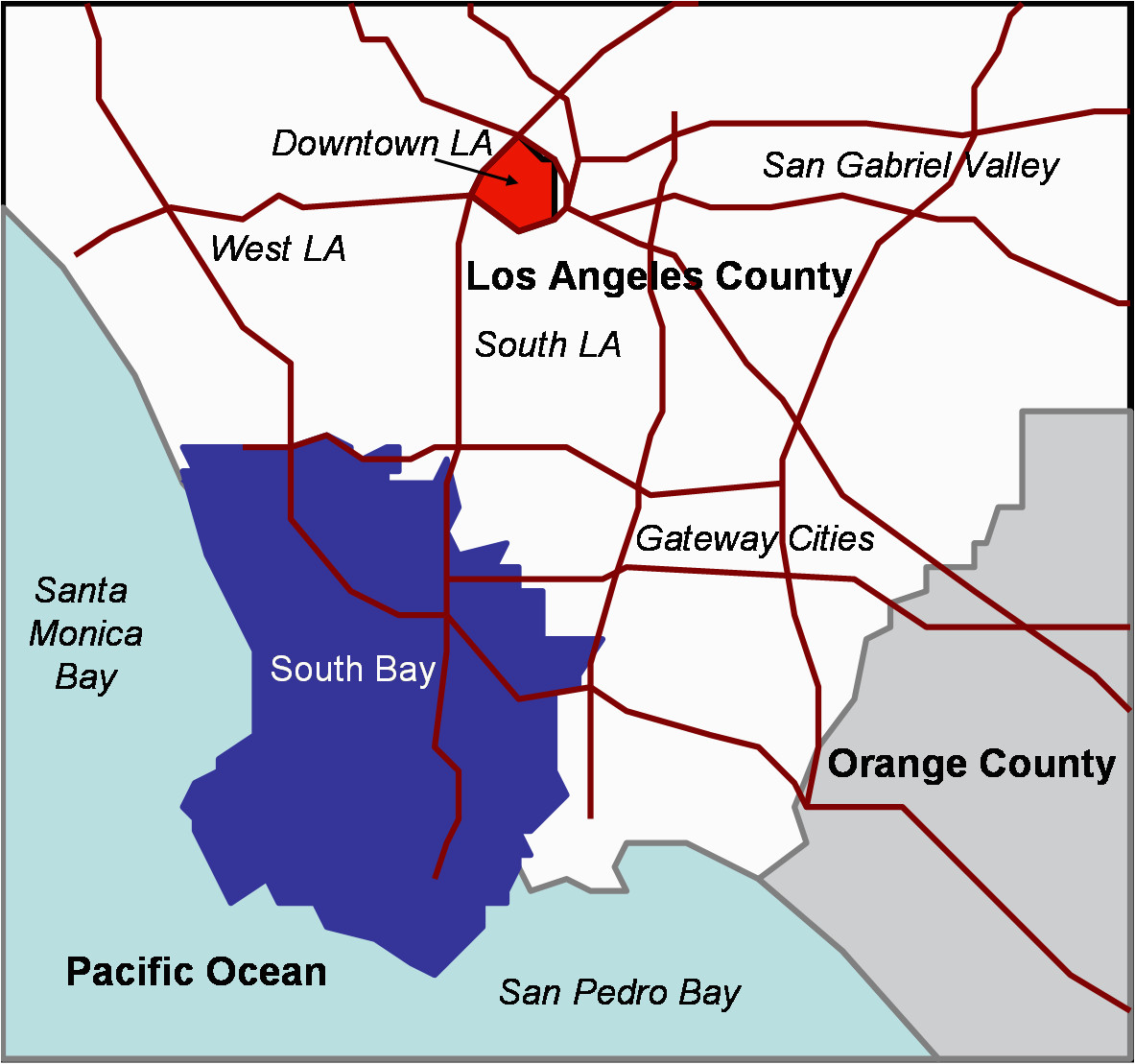 Los Angeles California Zip Code Map south Bay Los Angeles Wikipedia - secretmuseum