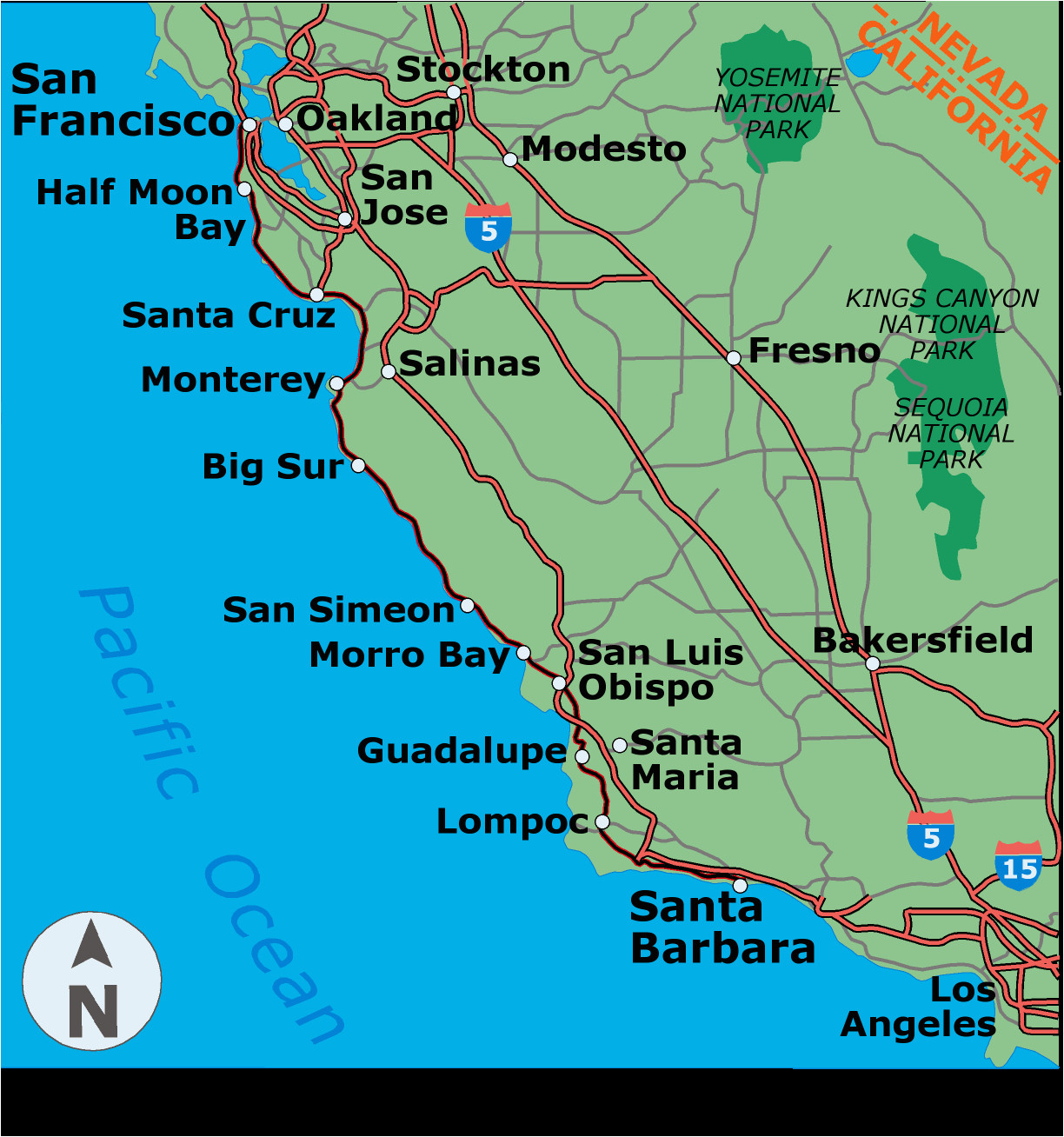 california on map of world klipy org