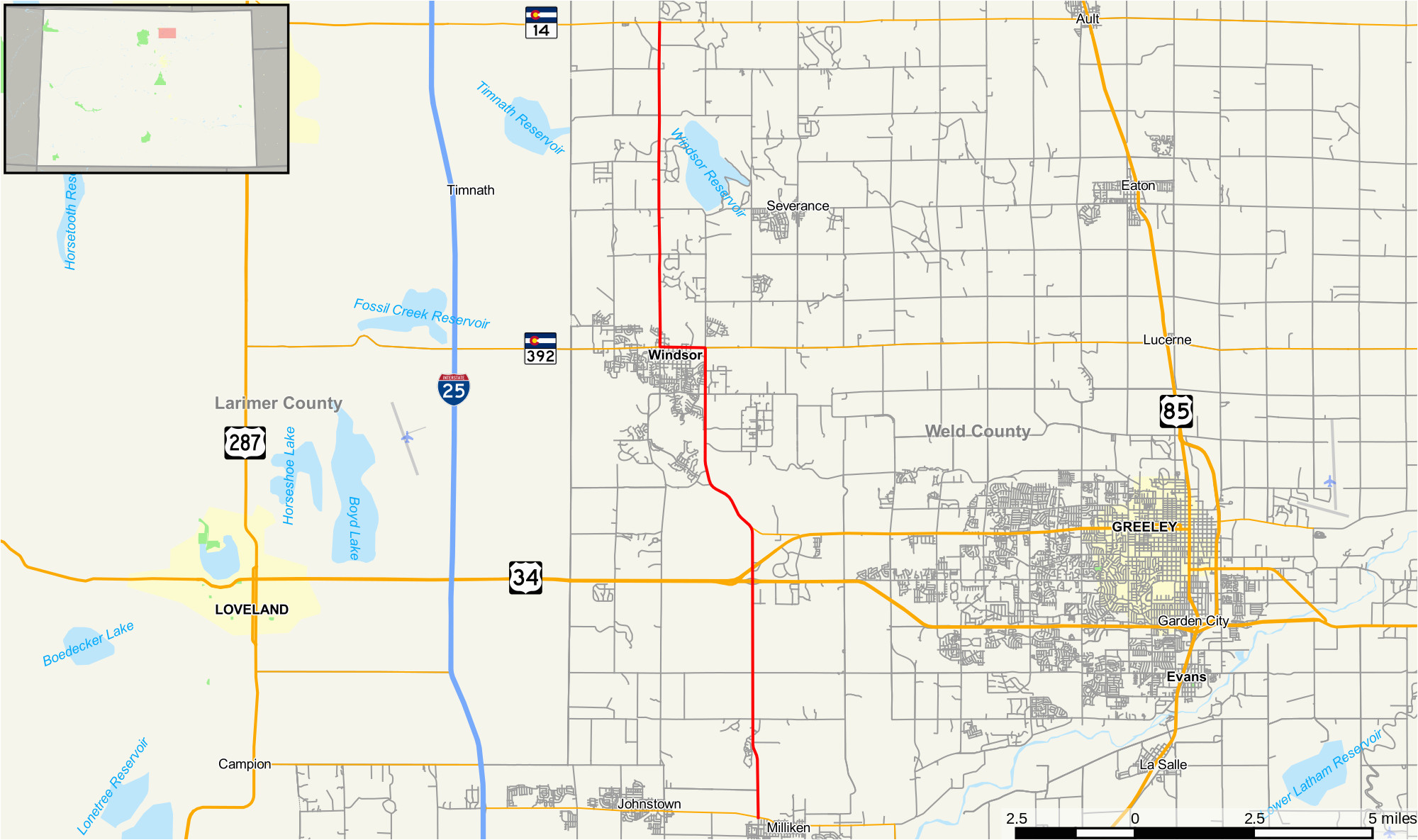 Map Loveland Colorado File Colorado State Highway 257 Map Svg Wikimedia Commons