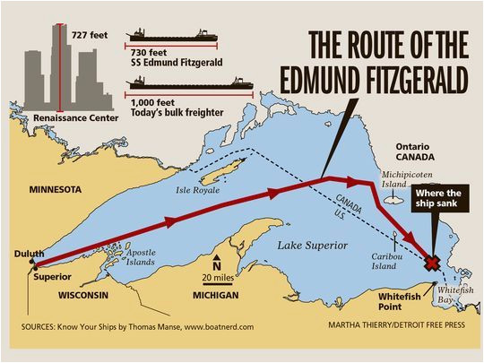 41 years ago edmund fitzgerald sank in lake superior great lakes