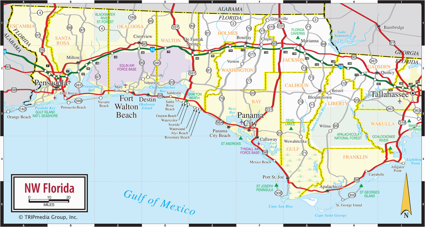 florida panhandle map