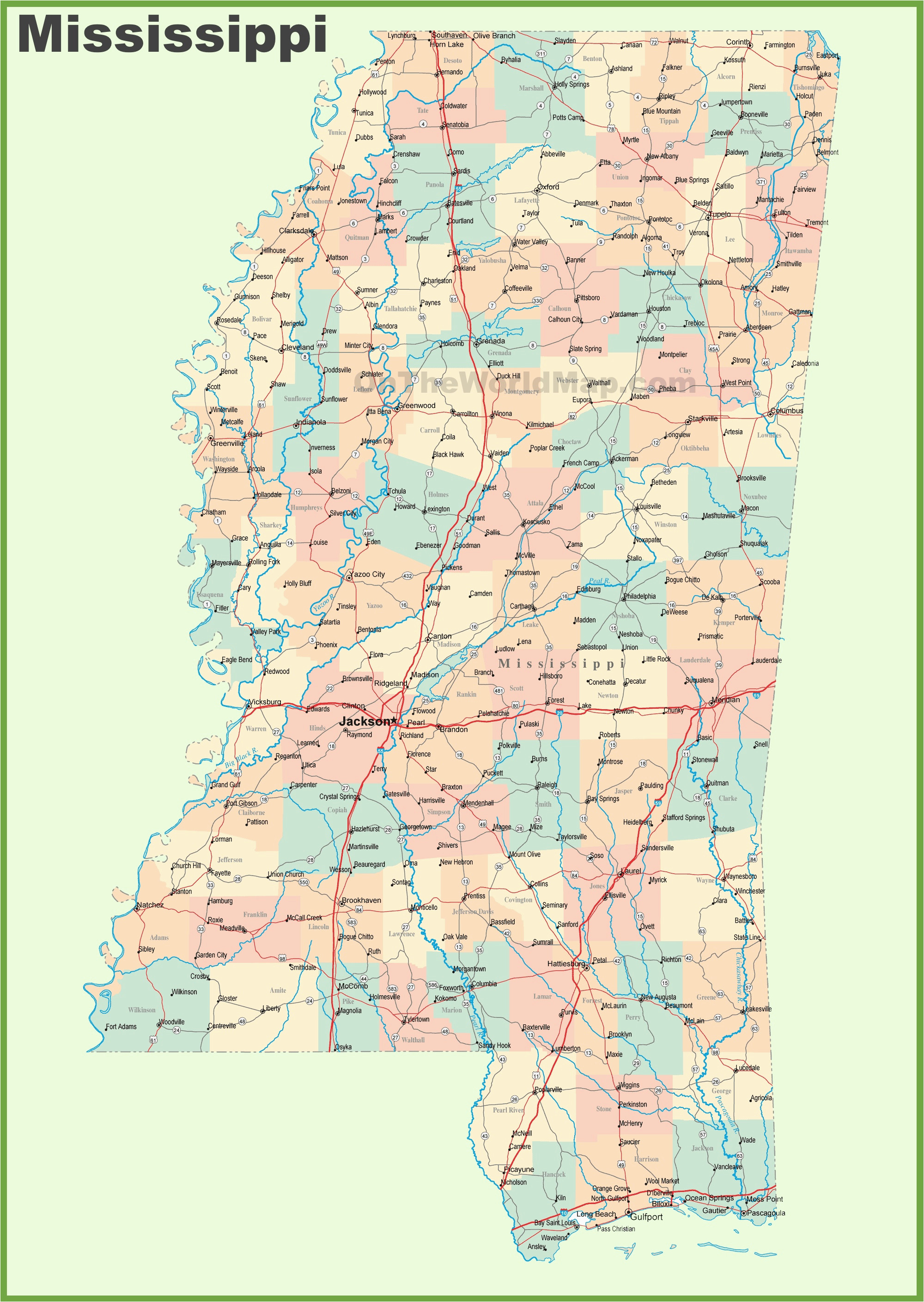 mississippi state maps usa maps of mississippi ms