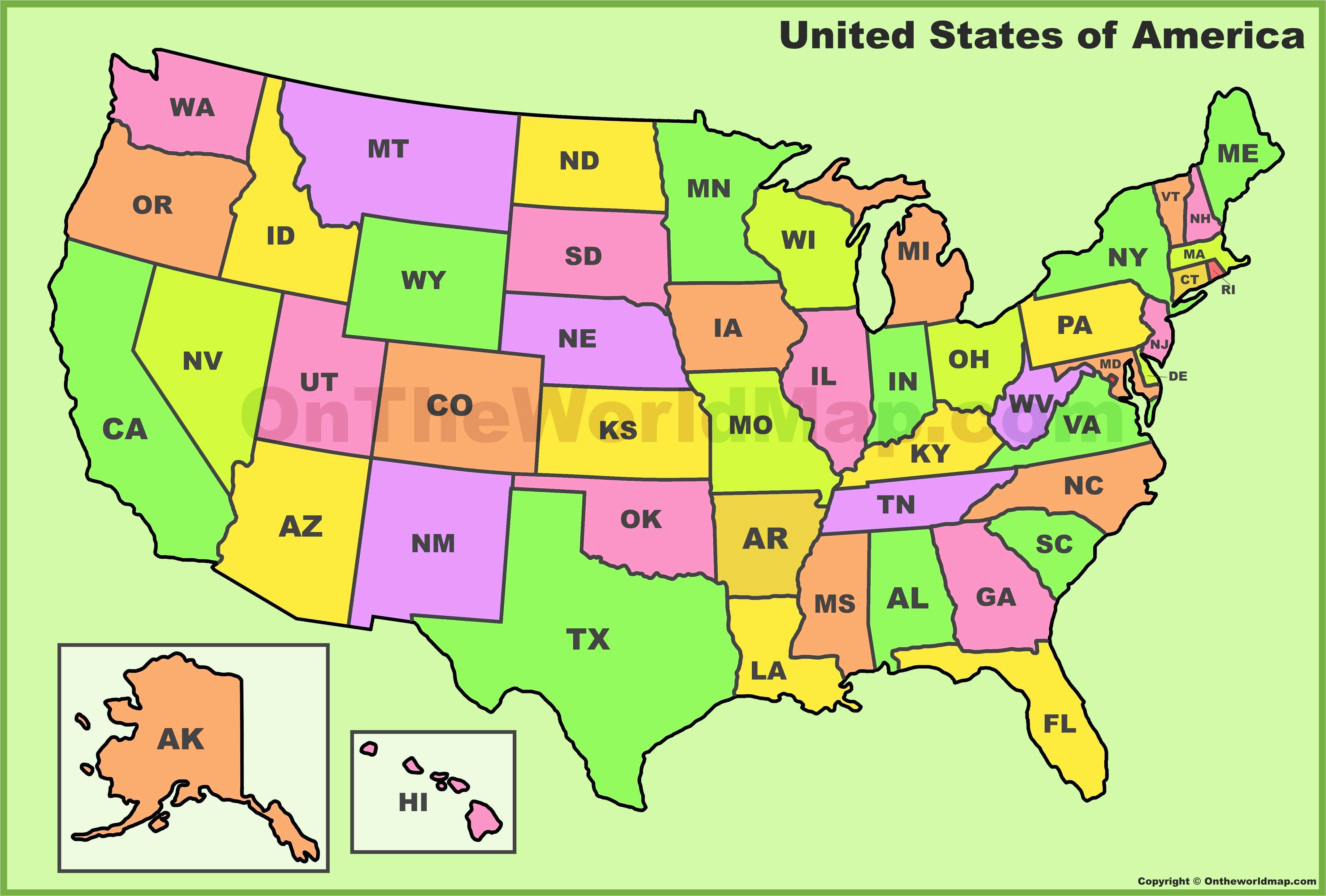 pictures of a map of the united states us map abbreviations quiz