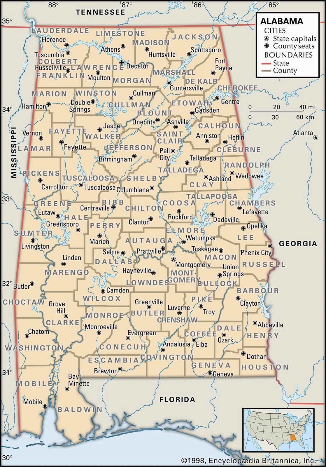 map of alabama county boundaries and county seats genealogy