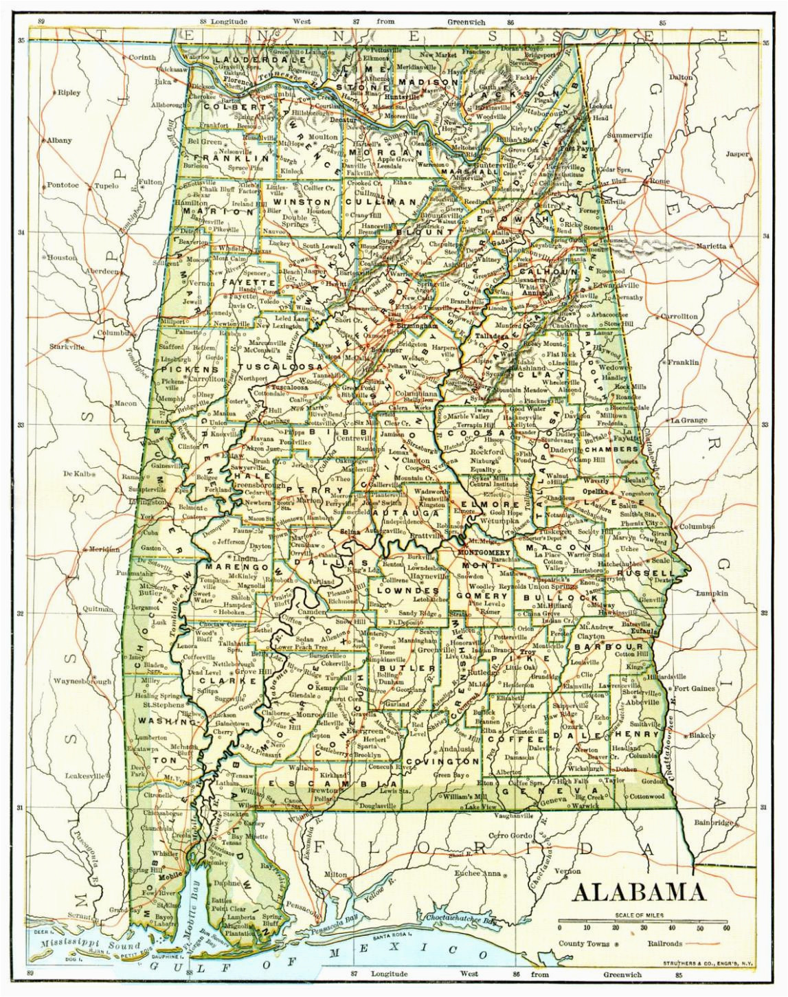 alabama highway map luxury united states map with alabama identified