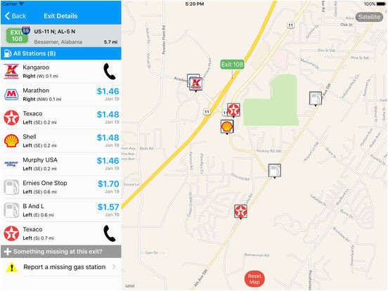 iexit gas cheapest gas prices by interstate exit app price drops