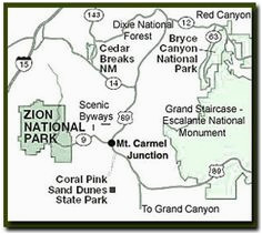 a map of southern utah and northeast arizona showing how close zion