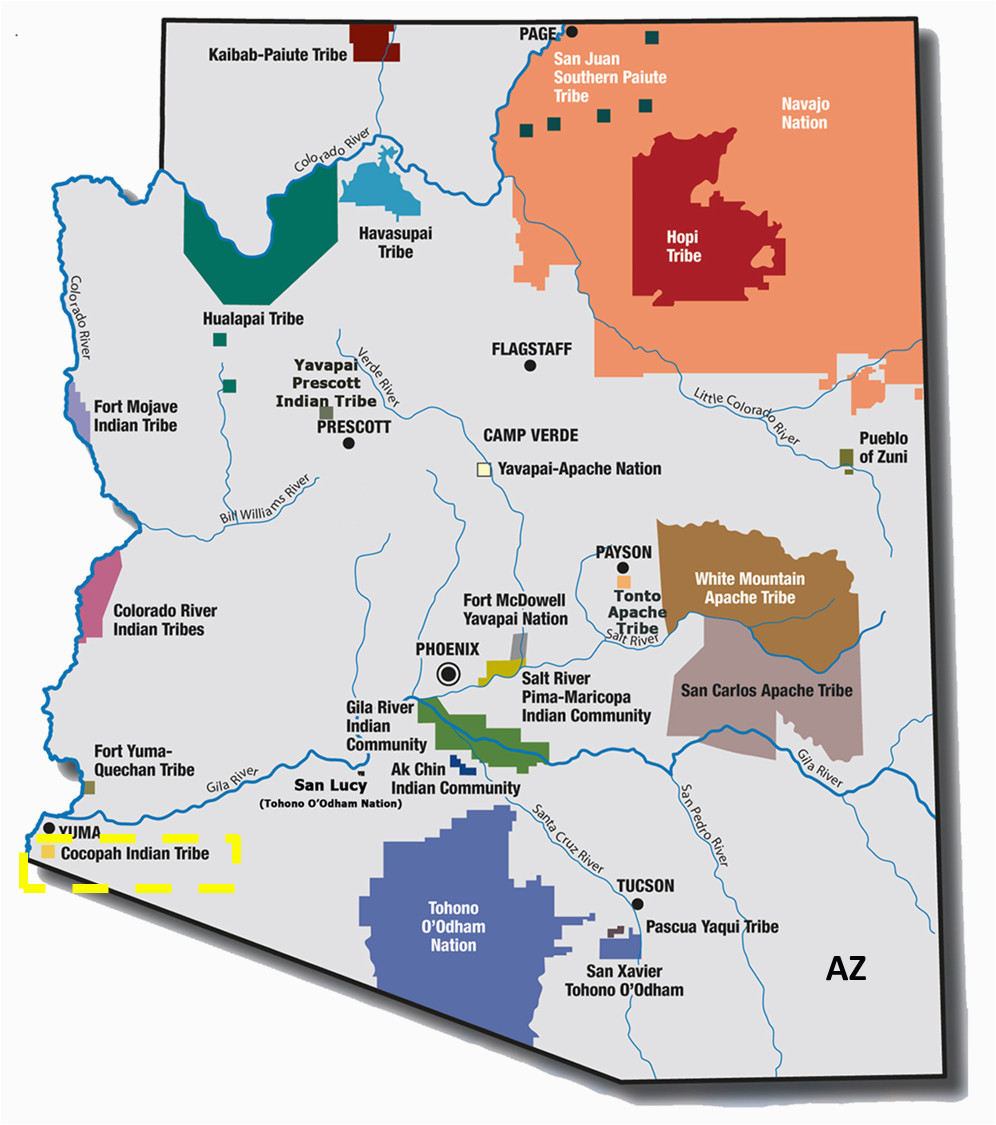 indian reservations in arizona map fresh us native american tribes